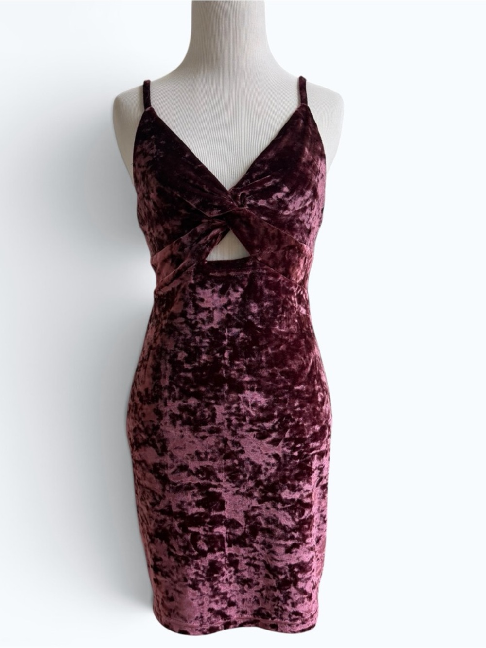 Free People Come Together Velvet Twist Front Bodycon Dress, Size S, MSRP $88 - Picture 5 of 9